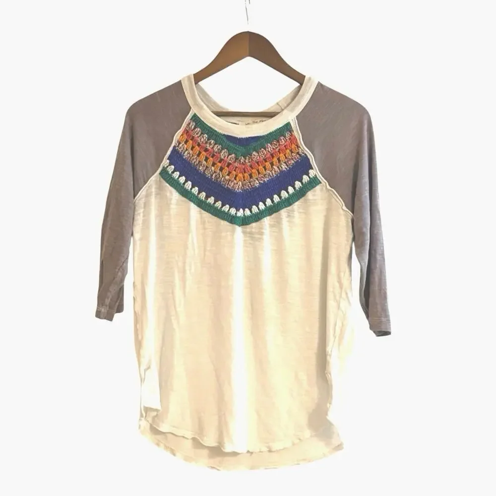 Free People We The Free Spring Bound Crochet Detail Top in size Medium.